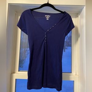 Old navy blue button down short sleeve - SZ small